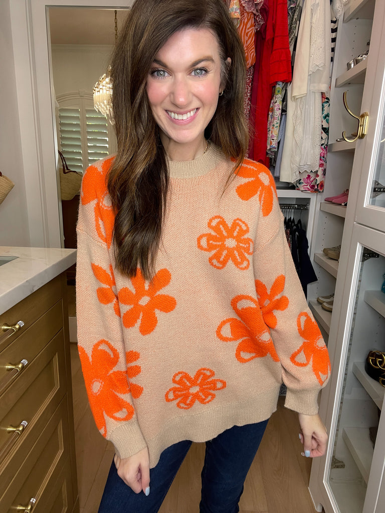 Crisp Fall Floral Sweater