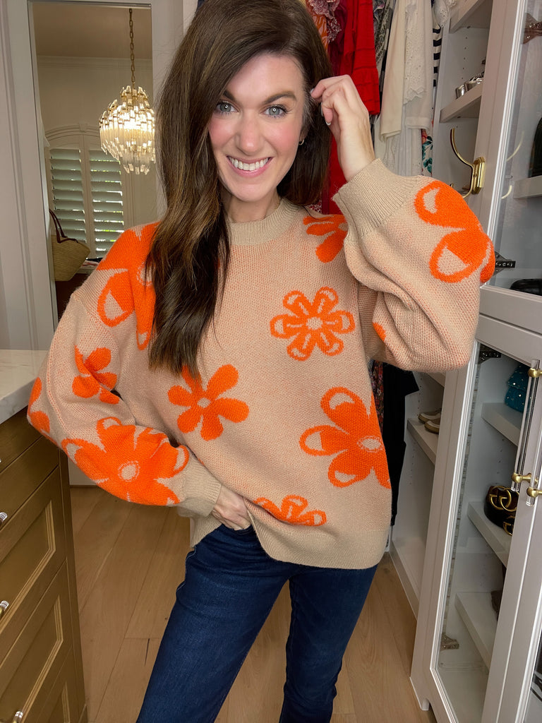 Crisp Fall Floral Sweater