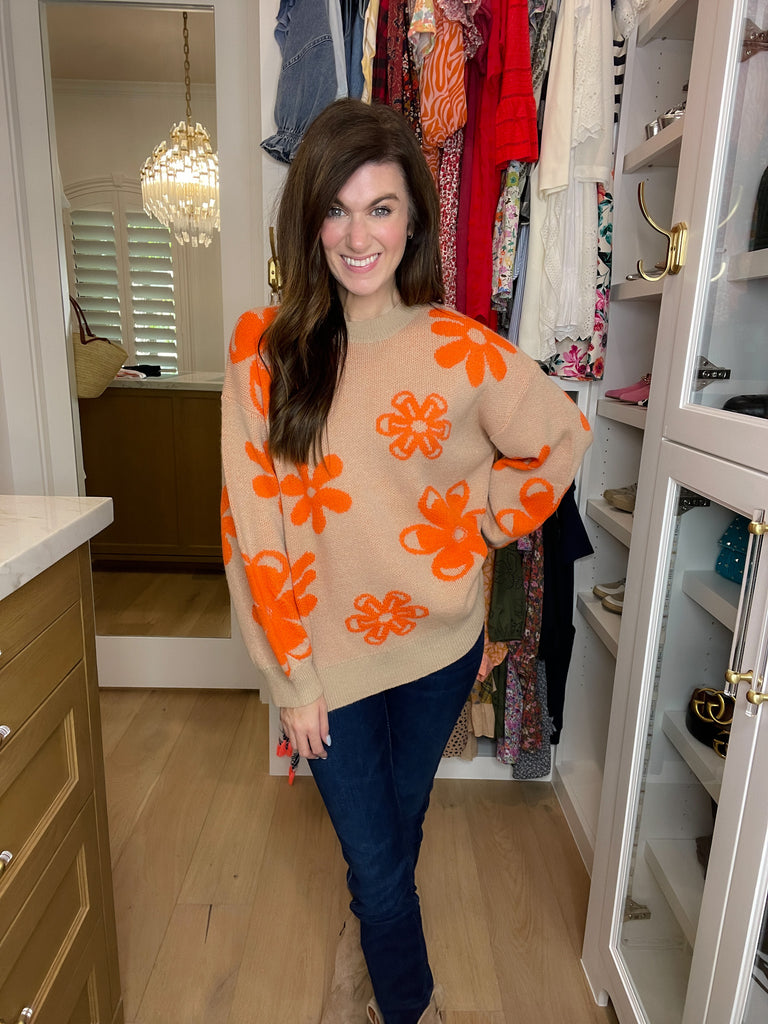 Crisp Fall Floral Sweater
