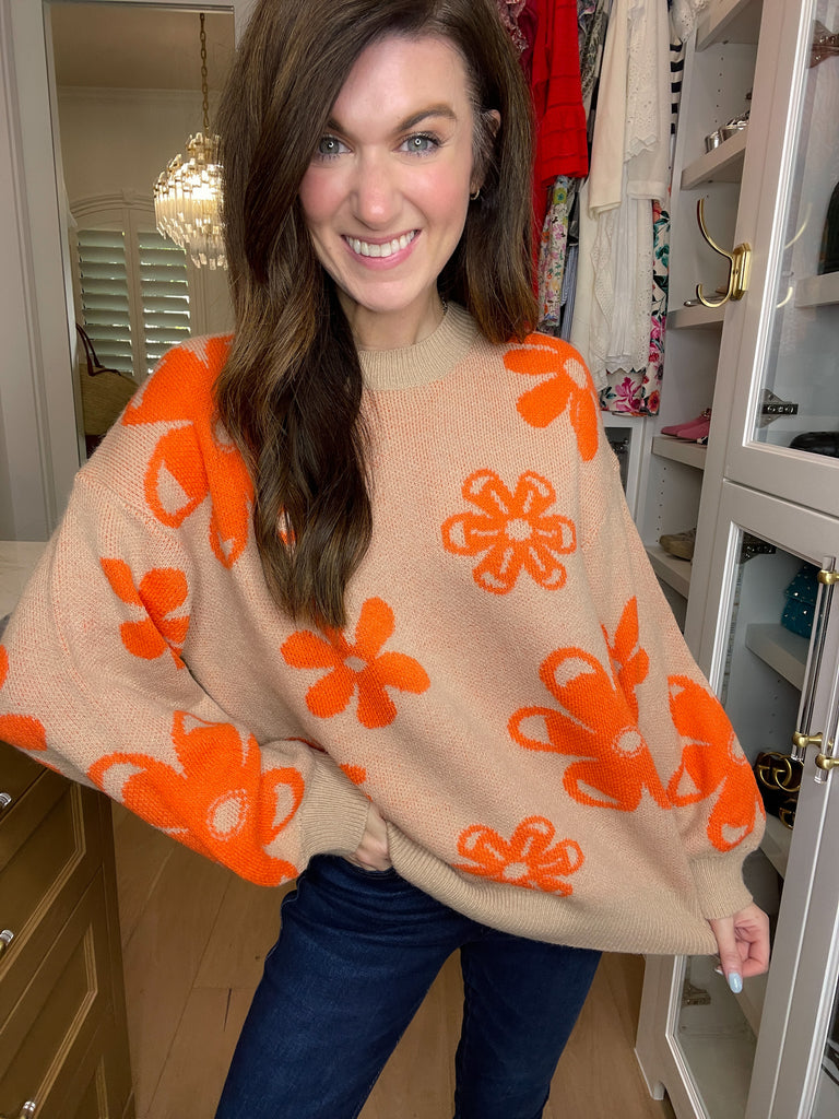 Crisp Fall Floral Sweater