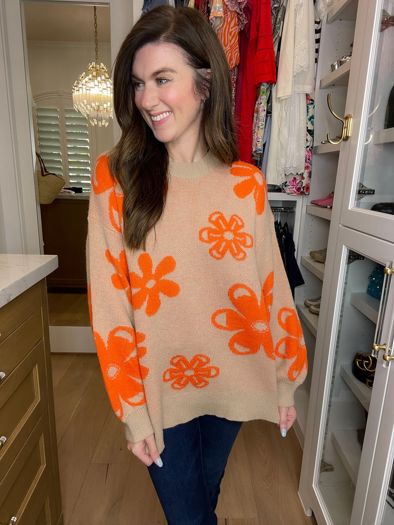 Crisp Fall Floral Sweater
