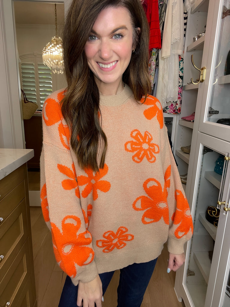 Crisp Fall Floral Sweater