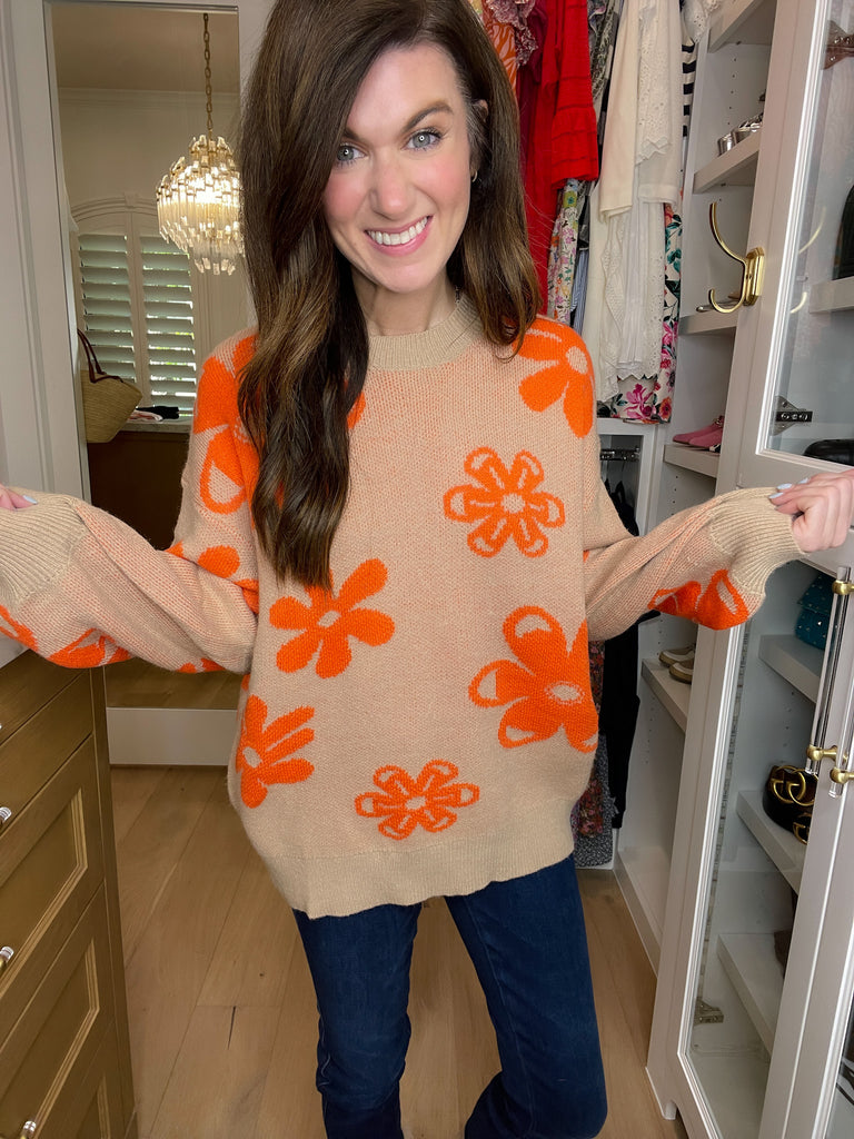 Crisp Fall Floral Sweater