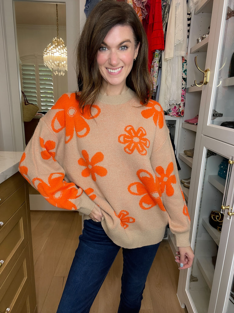 Crisp Fall Floral Sweater