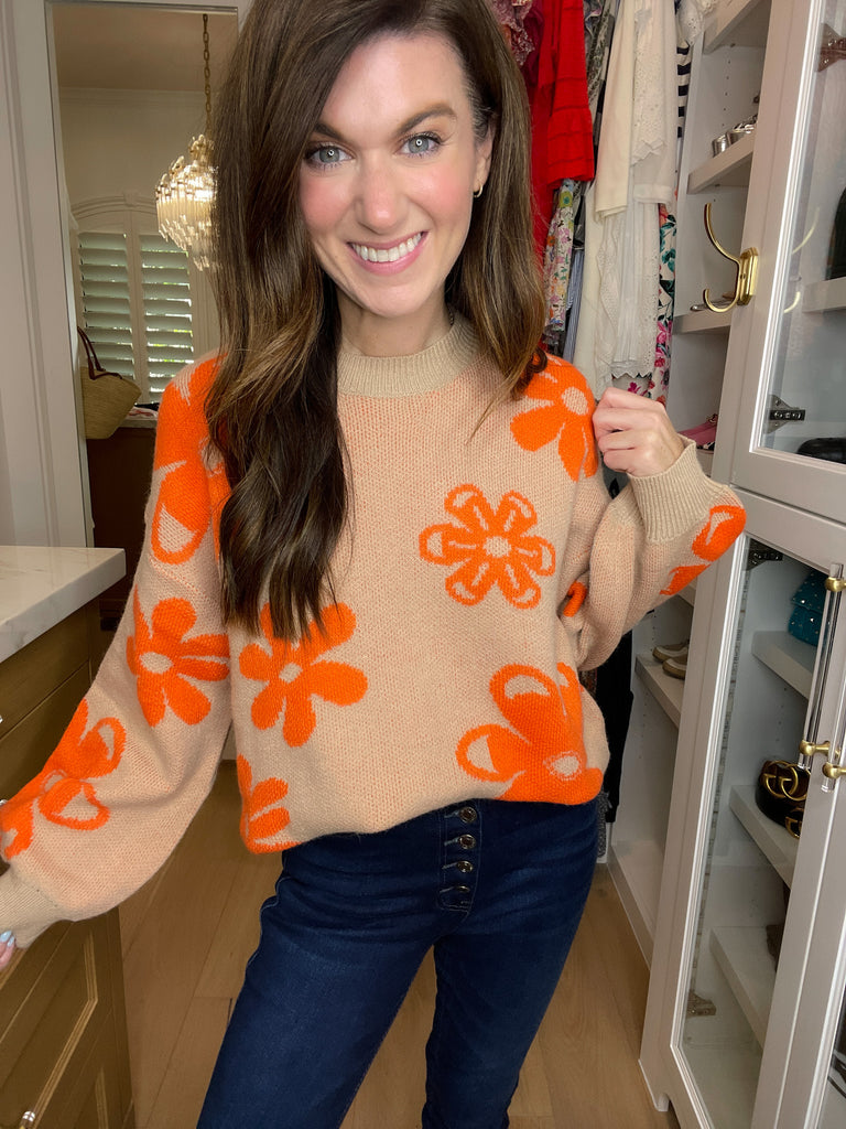 Crisp Fall Floral Sweater