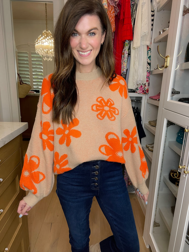 Crisp Fall Floral Sweater