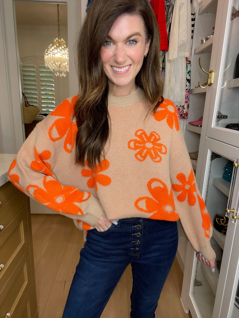 Crisp Fall Floral Sweater