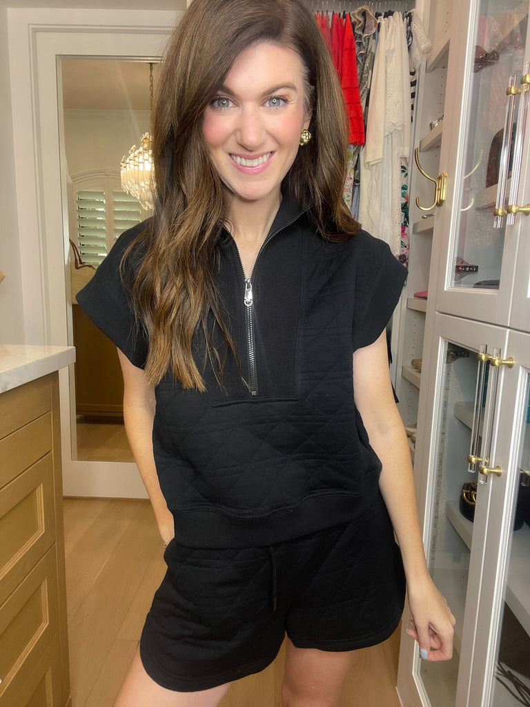 Always Going Quilted Set in Black