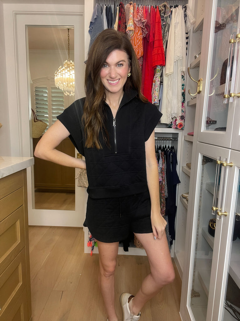 Always Going Quilted Set in Black