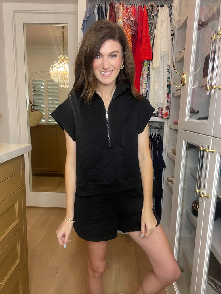 Always Going Quilted Set in Black