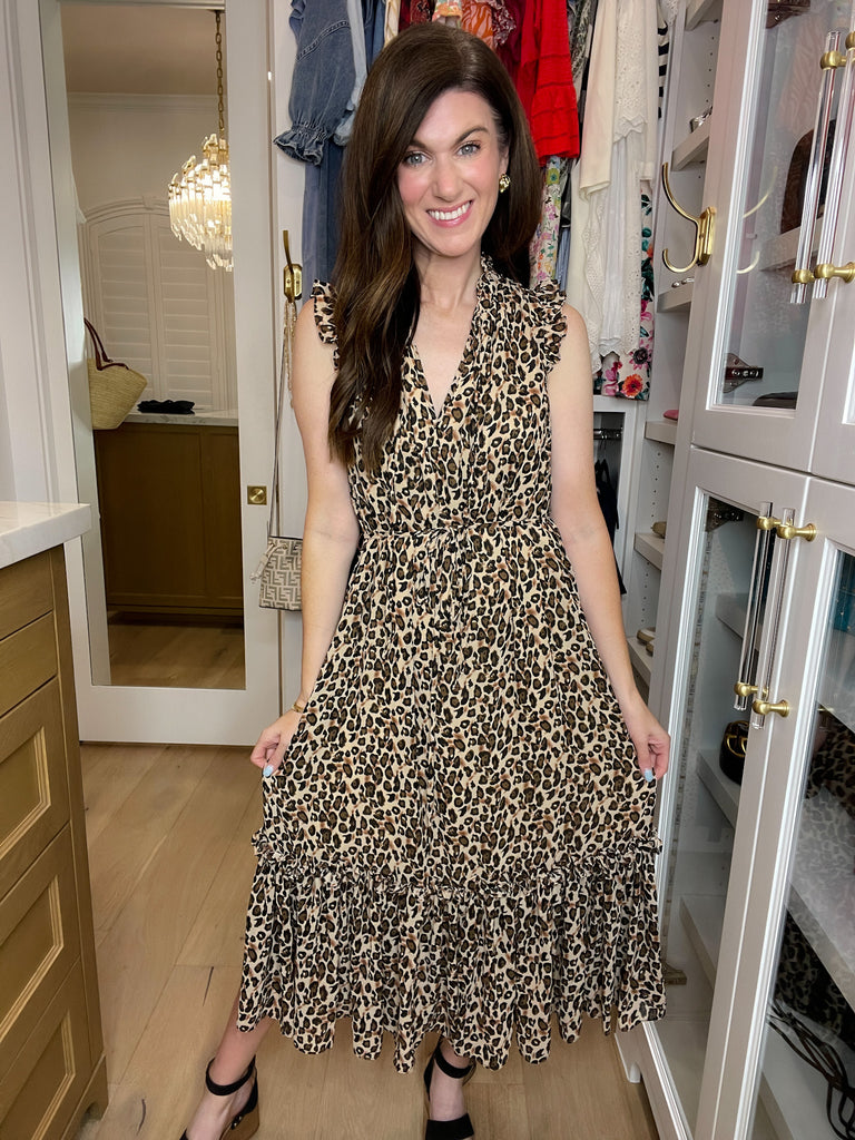 Something More Leopard Midi Dress
