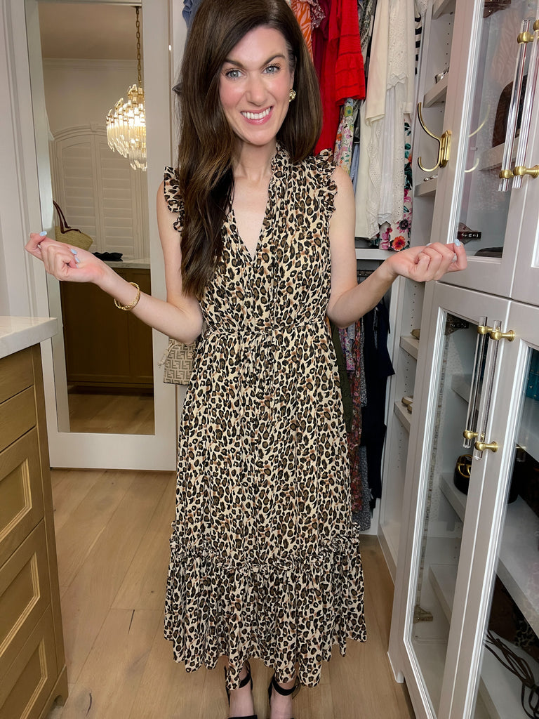 Something More Leopard Midi Dress