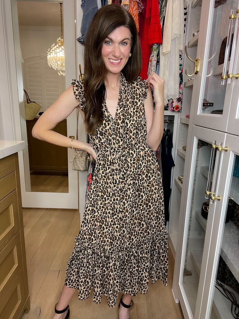 Something More Leopard Midi Dress