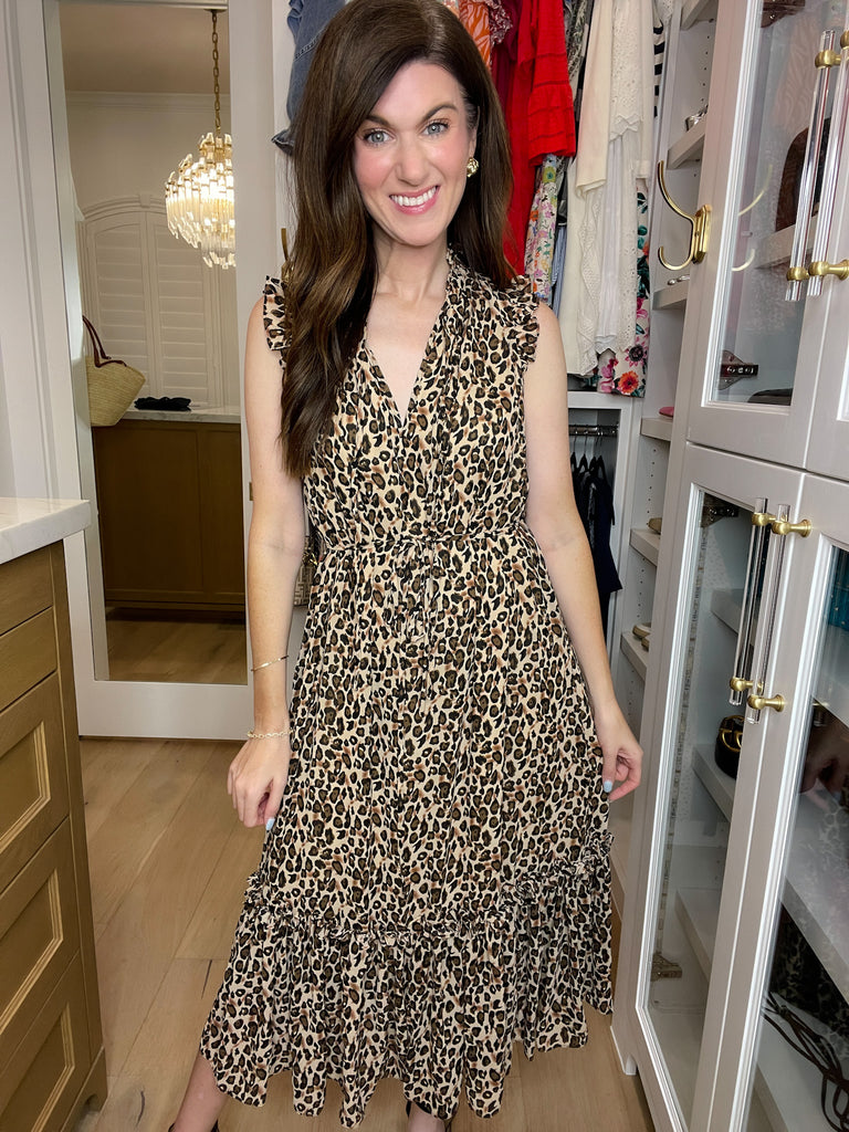 Something More Leopard Midi Dress