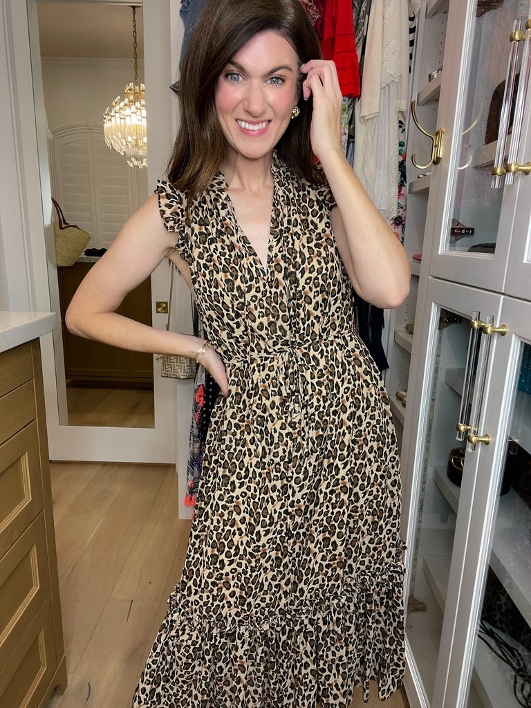 Something More Leopard Midi Dress