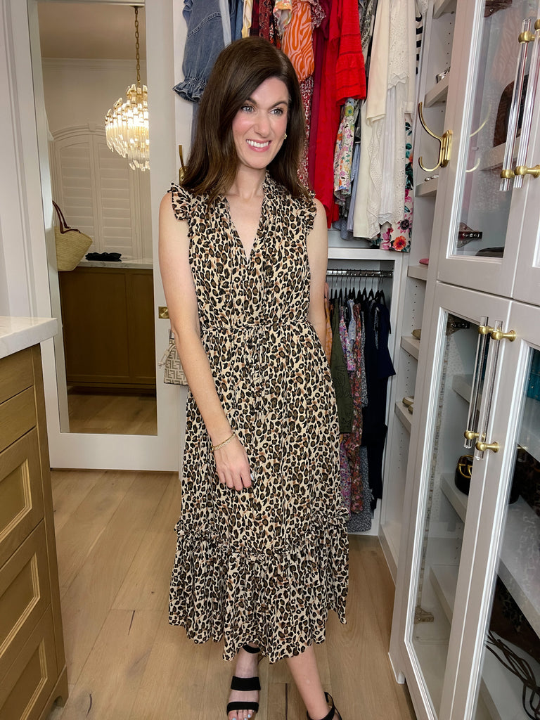 Something More Leopard Midi Dress