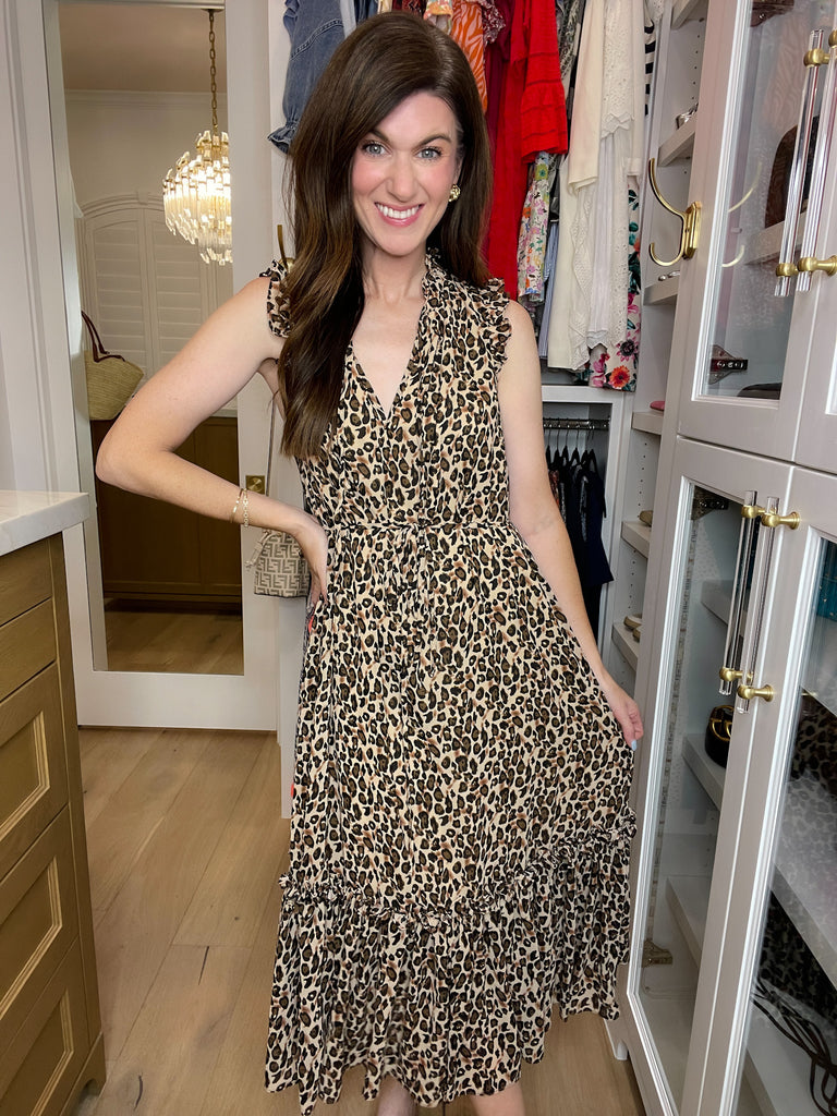 Something More Leopard Midi Dress