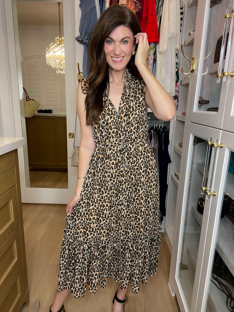 Something More Leopard Midi Dress
