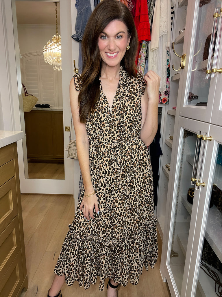 Something More Leopard Midi Dress