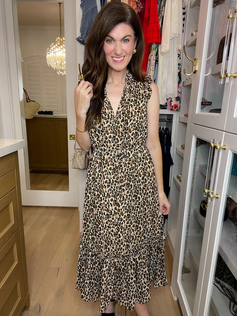 Something More Leopard Midi Dress