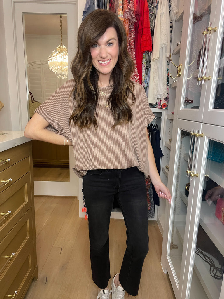 Risen Tennessee Mid Rise Straight Jeans in Black