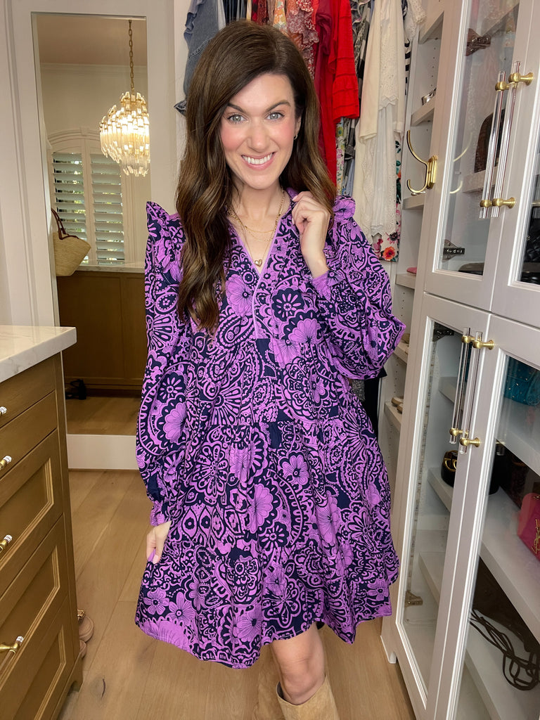 All the Charm Dress in Eggplant Mix