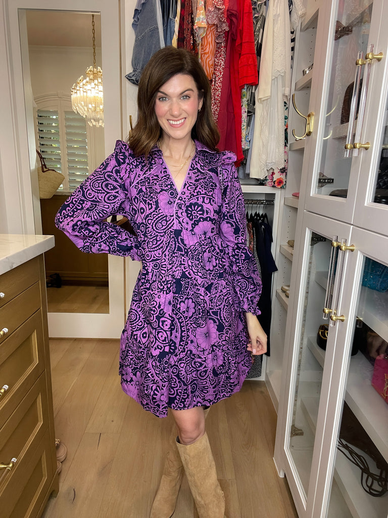 All the Charm Dress in Eggplant Mix