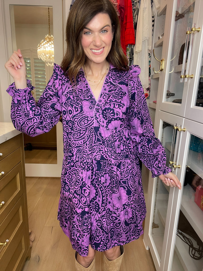 All the Charm Dress in Eggplant Mix