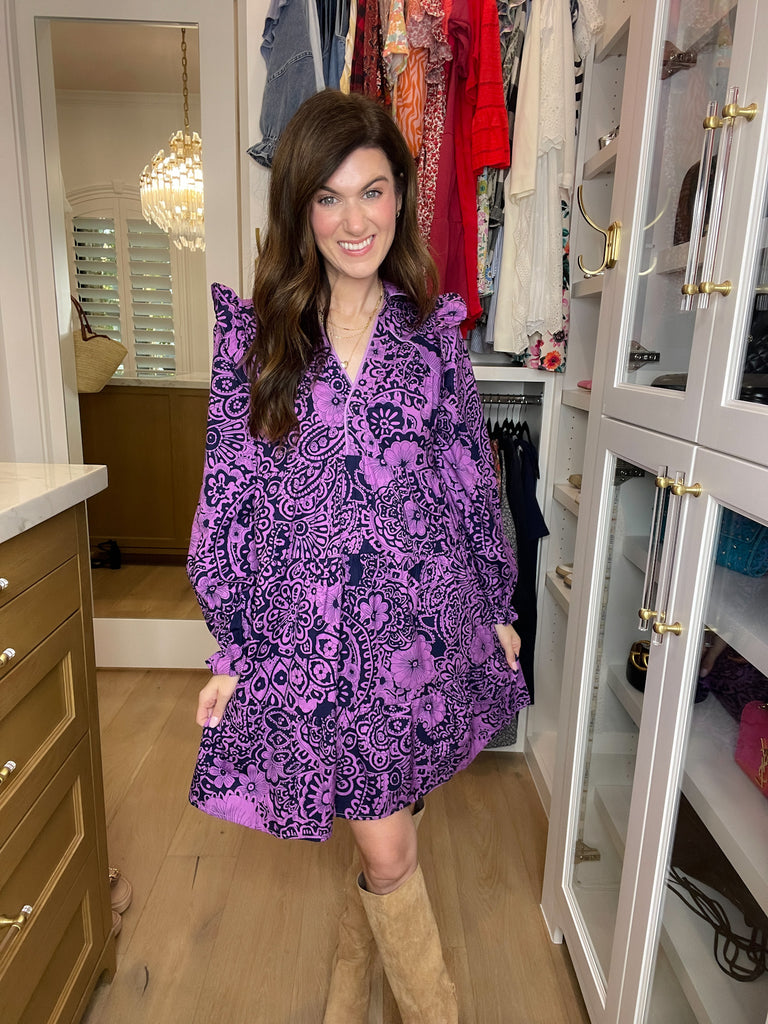 All the Charm Dress in Eggplant Mix