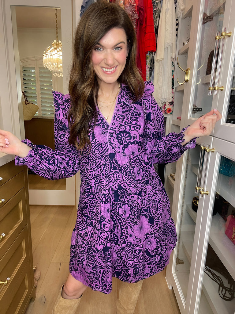 All the Charm Dress in Eggplant Mix