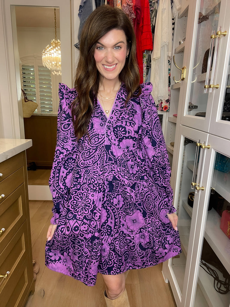 All the Charm Dress in Eggplant Mix