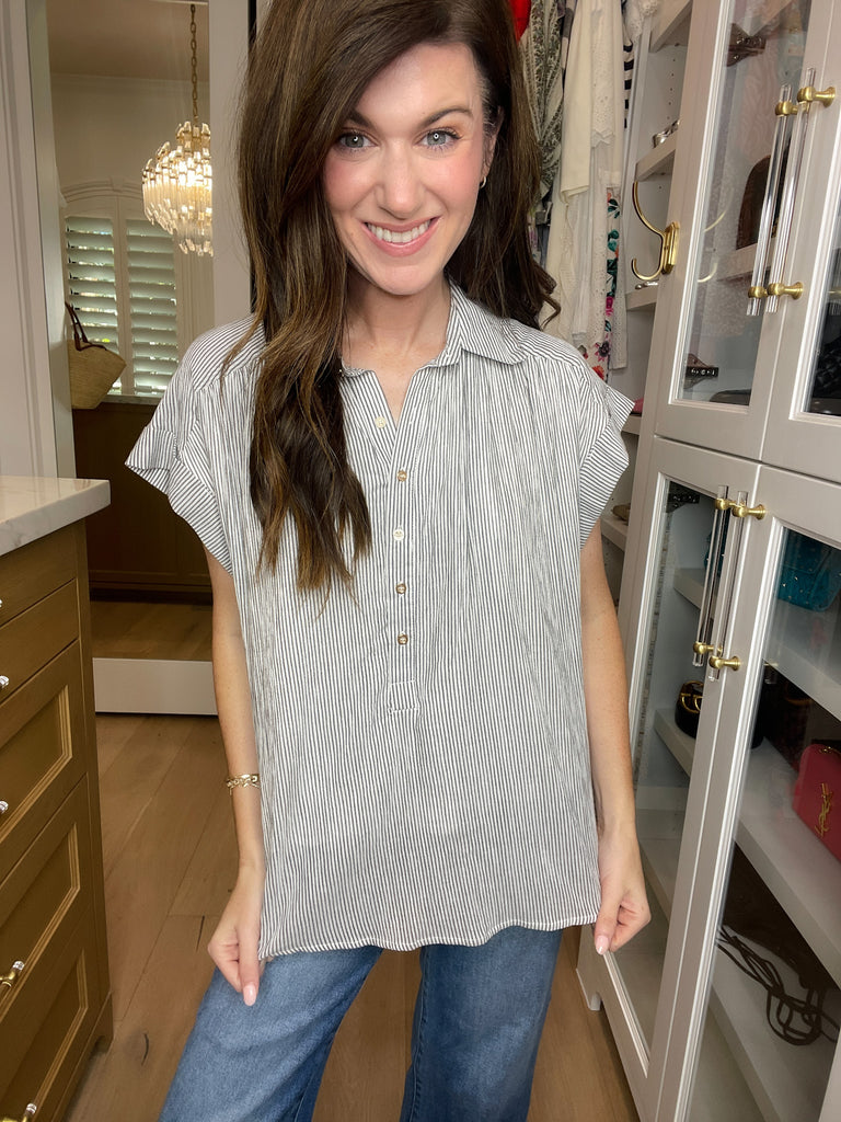 Sweetly Striped Top in White