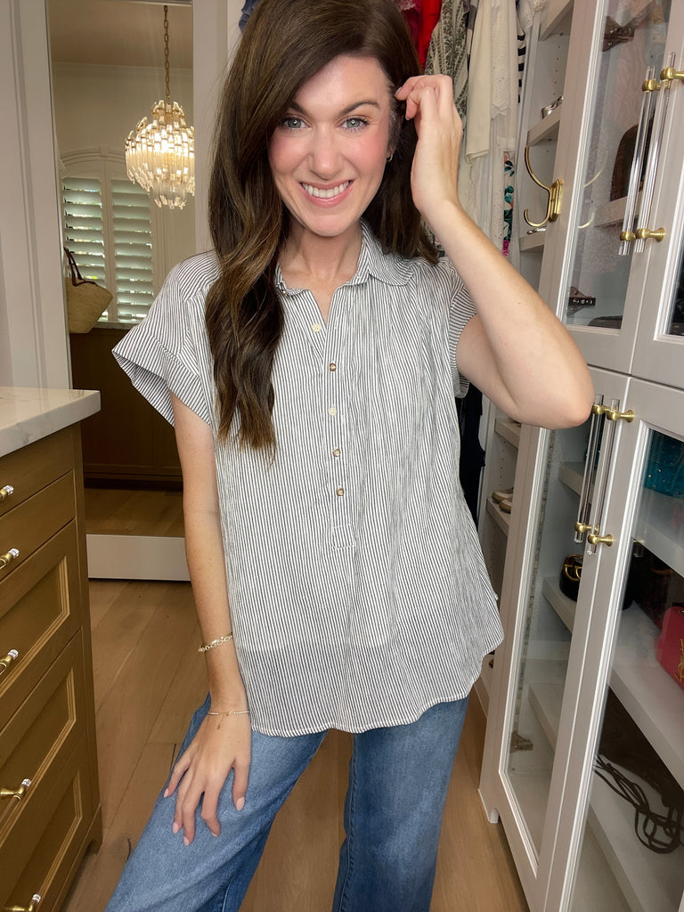 Sweetly Striped Top in White