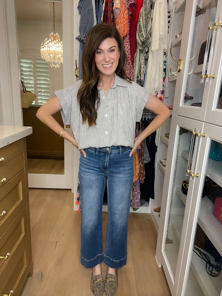 Sweetly Striped Top in White