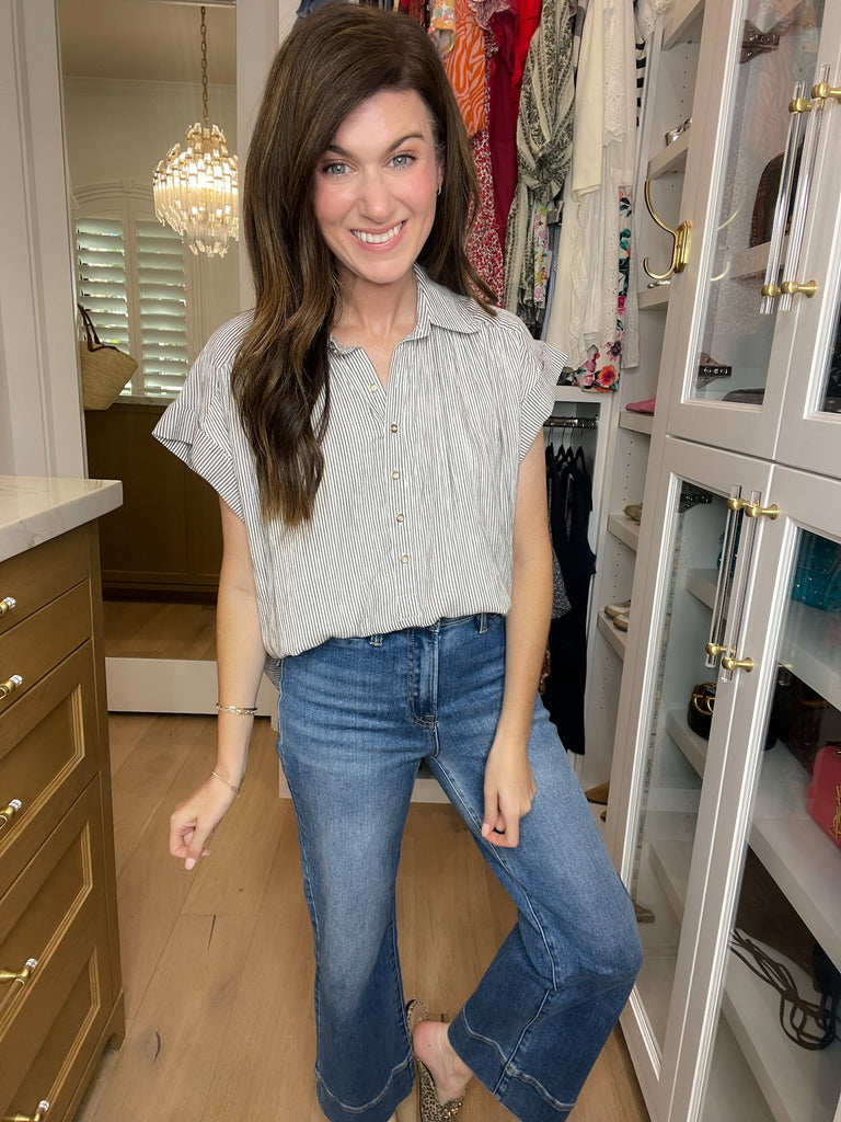 Sweetly Striped Top in White