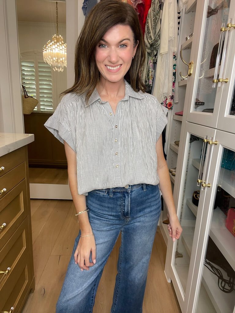 Sweetly Striped Top in White