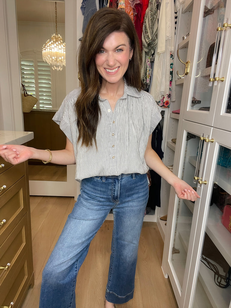 Sweetly Striped Top in White