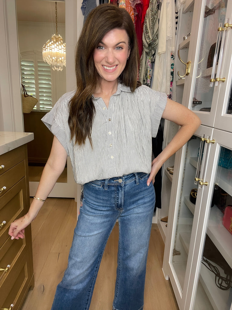 Sweetly Striped Top in White