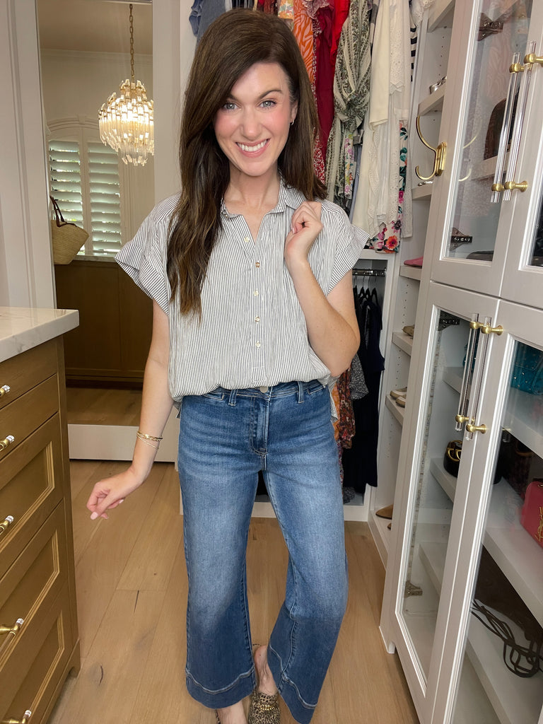 Sweetly Striped Top in White