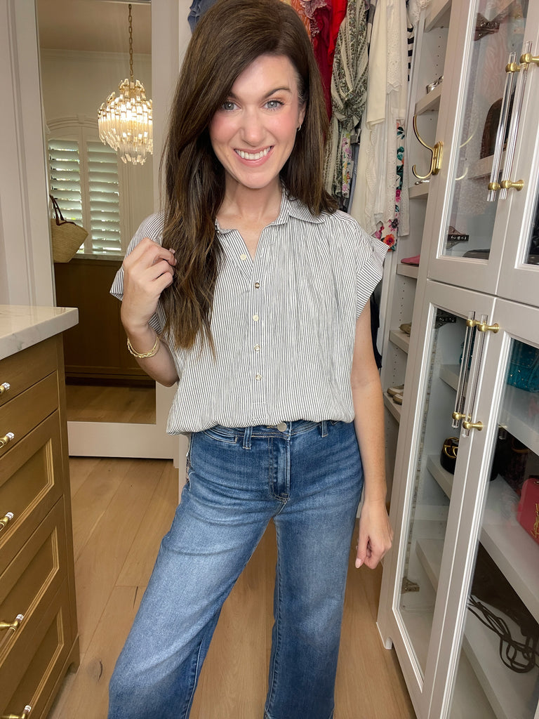 Sweetly Striped Top in White