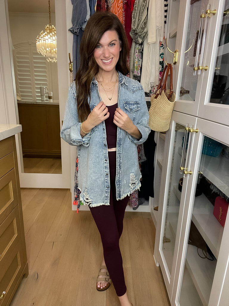 *BELLES & DOORBUSTER* Cardio and Coffee Butter Set in Burgundy *Final Sale*