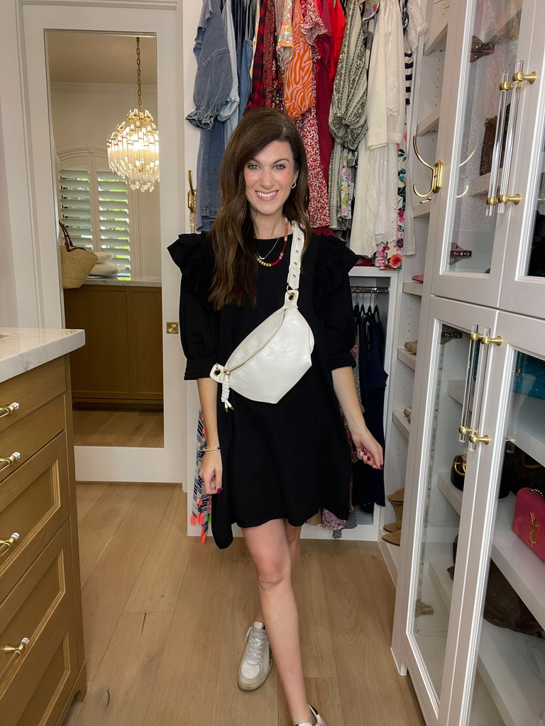 Luxe Convertible Sling Belt Bum Bag in White *Final Sale*