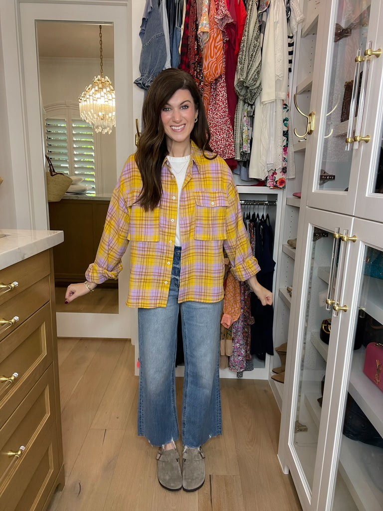 Let's Geaux Plaid Button Down