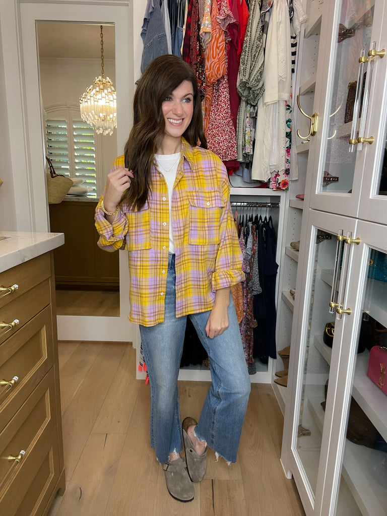 Let's Geaux Plaid Button Down