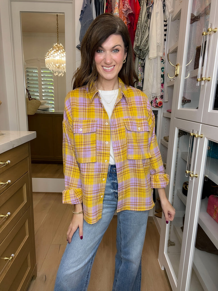 Let's Geaux Plaid Button Down