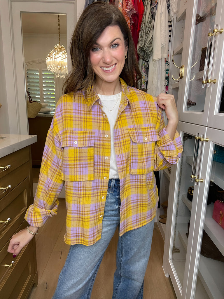 Let's Geaux Plaid Button Down