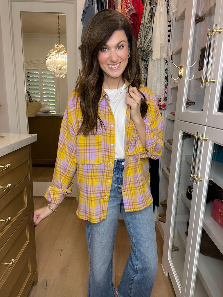 Let's Geaux Plaid Button Down