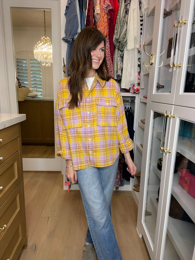 Let's Geaux Plaid Button Down