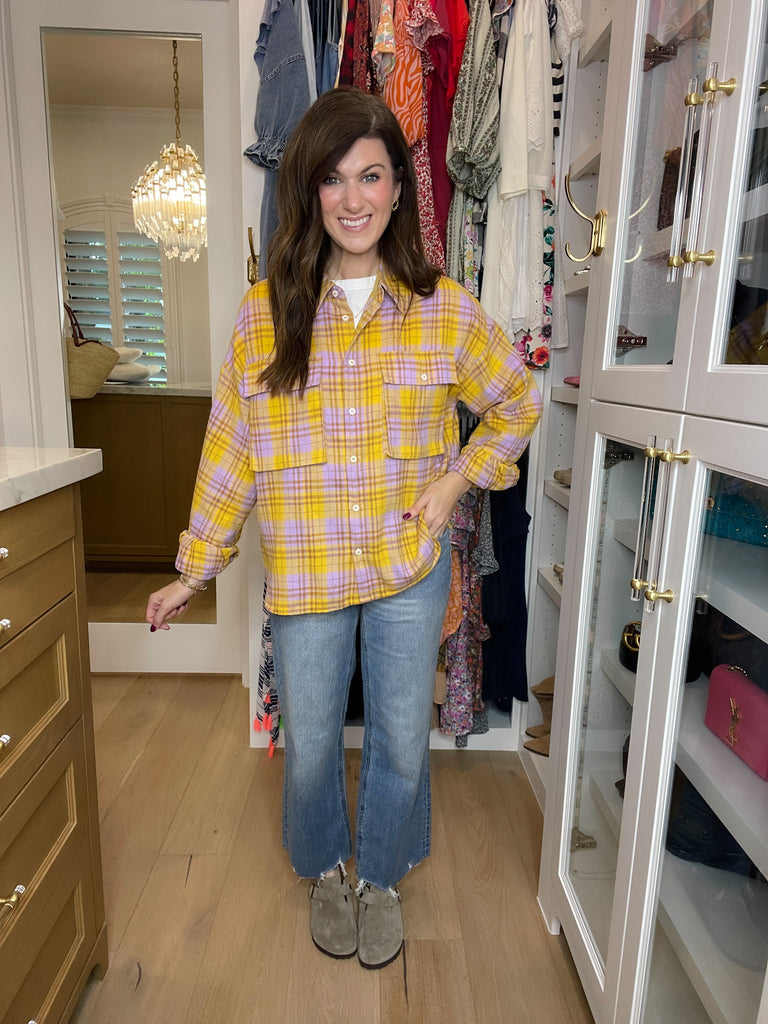 Let's Geaux Plaid Button Down