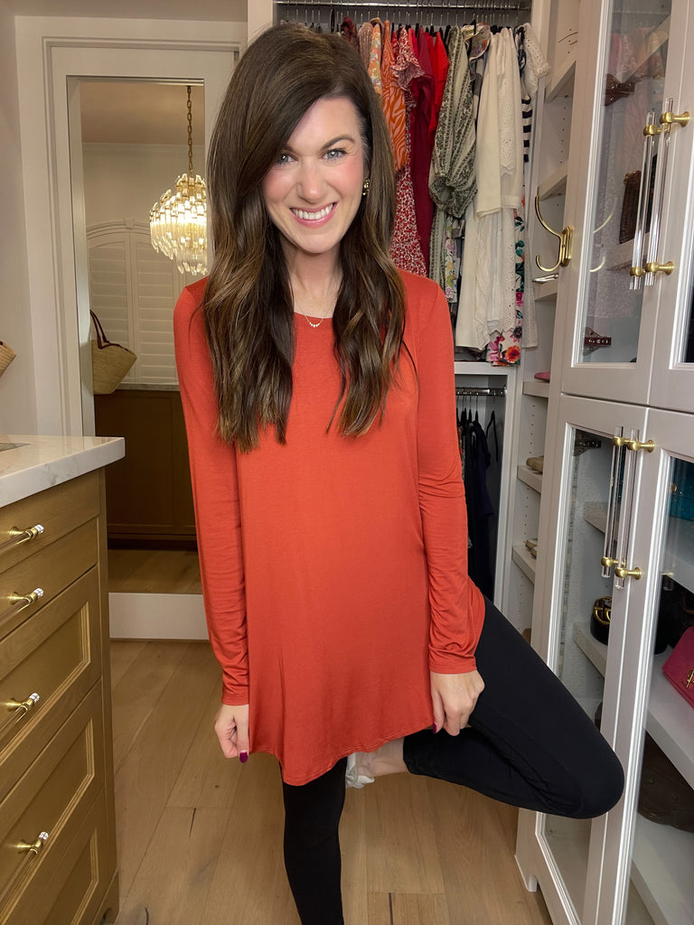 Wayside Long Sleeve Top in Cinnamon